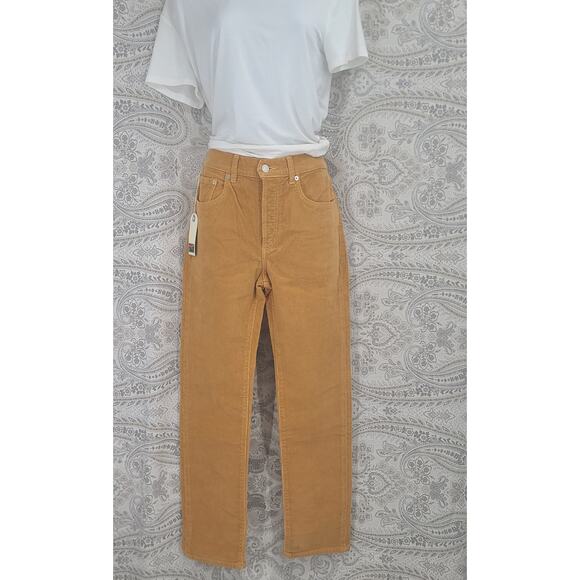 Daily Blue Corduroy ladies pants NWT Mustard Size 27 - Picture 4 of 12